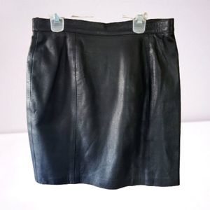 Renzo Costa Woman's Black Leather Skirt